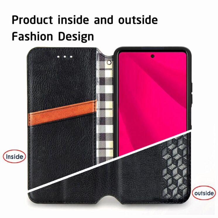 Чехол Deexe Rhombus Wallet для Infinix Smart 9 (X6532) - Blue: фото 8 из 10
