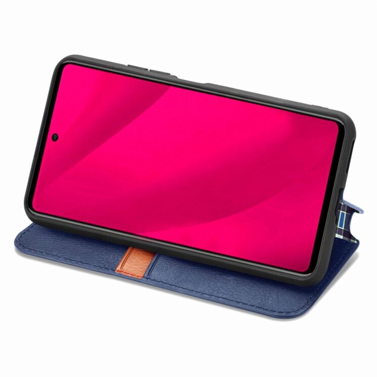 Чехол Deexe Rhombus Wallet для Infinix Smart 9 (X6532) - Blue: фото 3 из 10