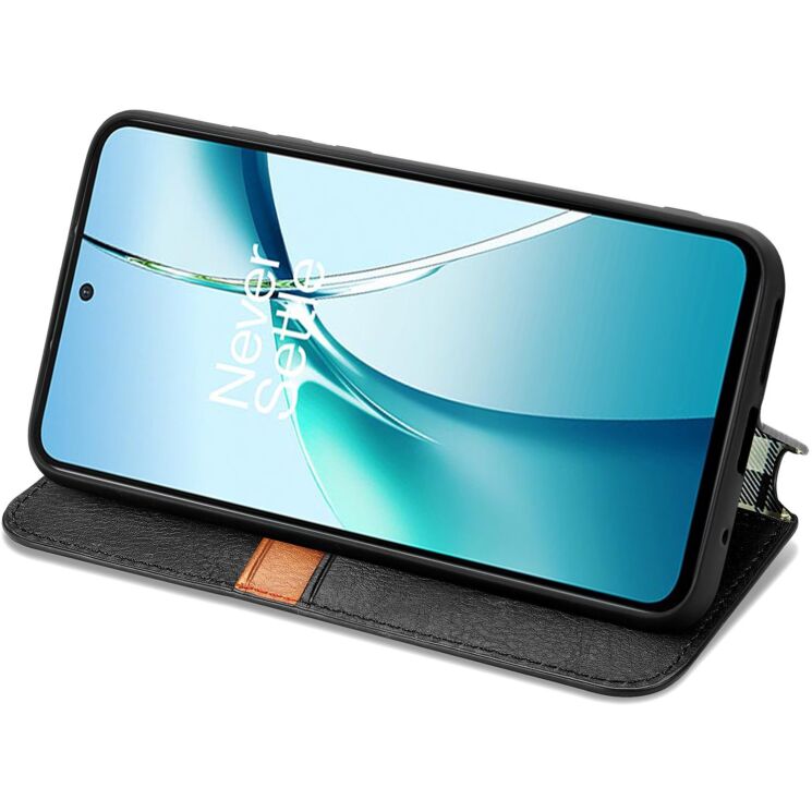 Чохол Deexe Rhombus Wallet для Motorola Moto G77 - Black: фото 4 з 8