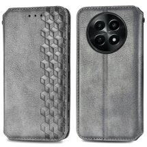 Чехол Deexe Rhombus Wallet для Realme 12 5G - Grey: фото 1 из 6