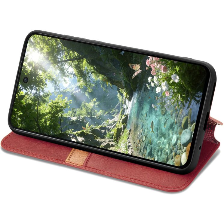 Чехол Deexe Rhombus Wallet для Xiaomi Poco X8 Pro Max - Red: фото 3 из 10