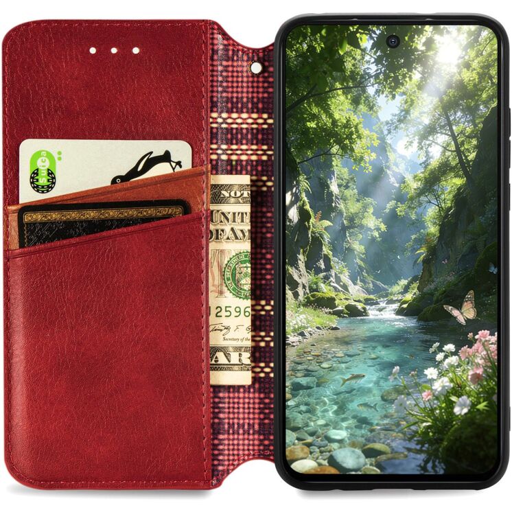 Чехол Deexe Rhombus Wallet для Xiaomi Poco X8 Pro Max - Red: фото 2 из 10