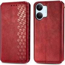 Чехол Deexe Rhombus Wallet для Xiaomi Poco X8 Pro Max - Red: фото 1 из 10