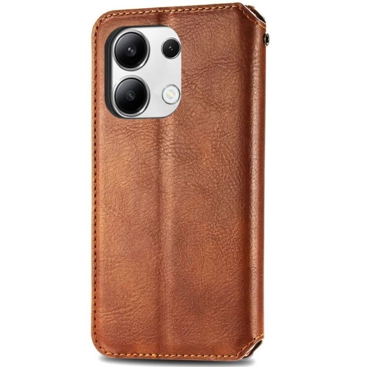Чехол Deexe Rhombus Wallet для Xiaomi Redmi Note 13 - Brown: фото 5 из 6