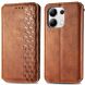 Чехол Deexe Rhombus Wallet для Xiaomi Redmi Note 13 - Brown (345960Z). Фото 1 из 6