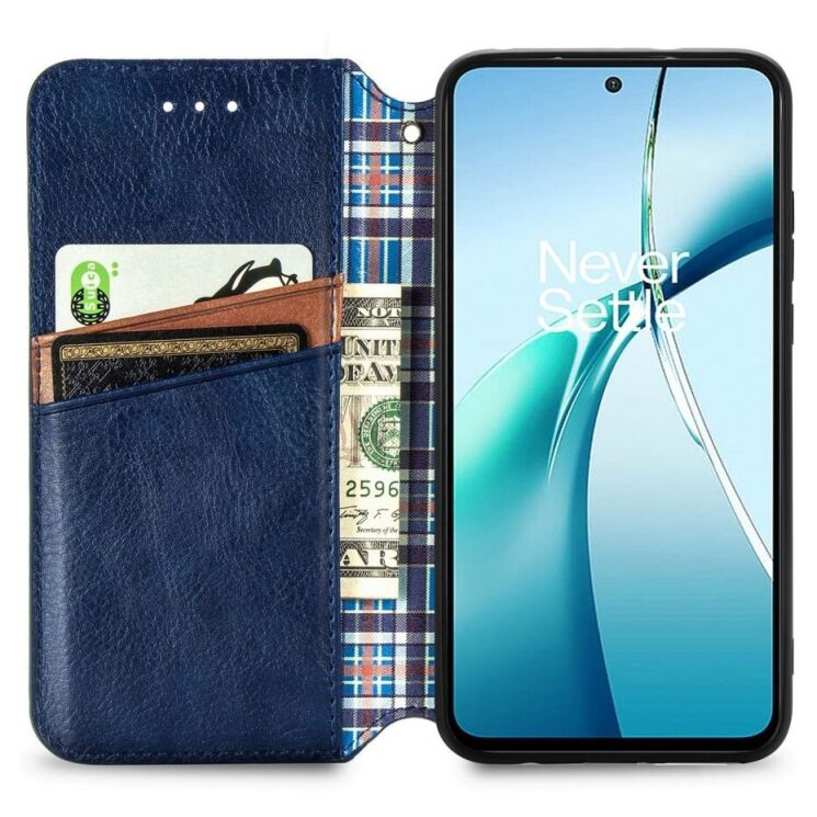 Чехол Deexe Rhombus Wallet для Xiaomi Redmi Note 14 4G - Blue: фото 3 из 10