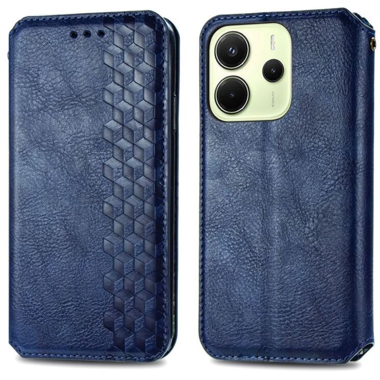 Чехол Deexe Rhombus Wallet для Xiaomi Redmi Note 14 4G - Blue: фото 2 из 10