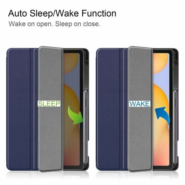 Чехол Deexe Smart Cover для Samsung Galaxy Tab S6 lite / S6 Lite (2022/2024) - Dark Blue: фото 2 из 9