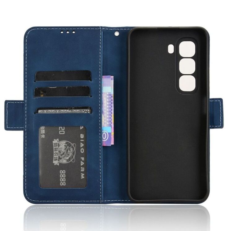 Чехол Deexe Wallet Stand для Infinix Hot 50 Pro - Blue: фото 5 из 7