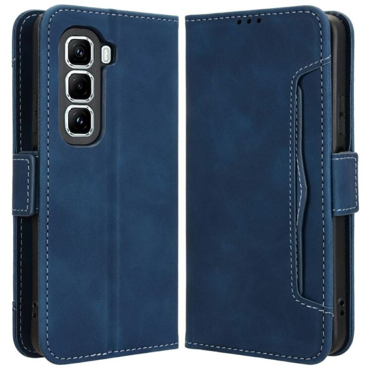 Чехол Deexe Wallet Stand для Infinix Hot 50 Pro - Blue: фото 1 из 7