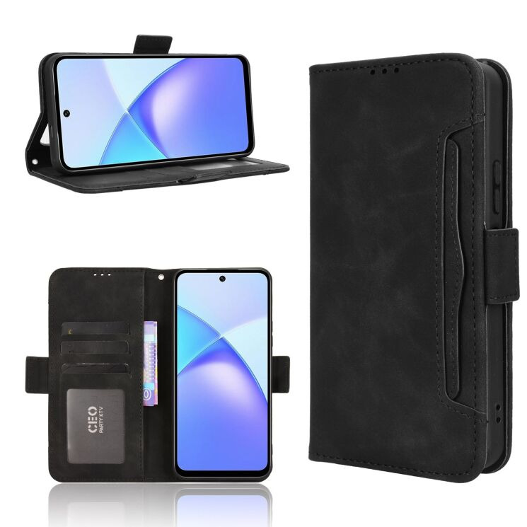 Чохол Deexe Wallet Stand для Infinix Smart 10 Plus - Black: фото 8 з 14