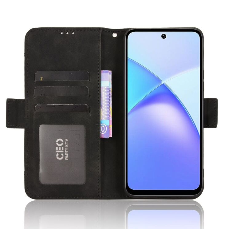 Чохол Deexe Wallet Stand для Infinix Smart 10 Plus - Black: фото 5 з 14