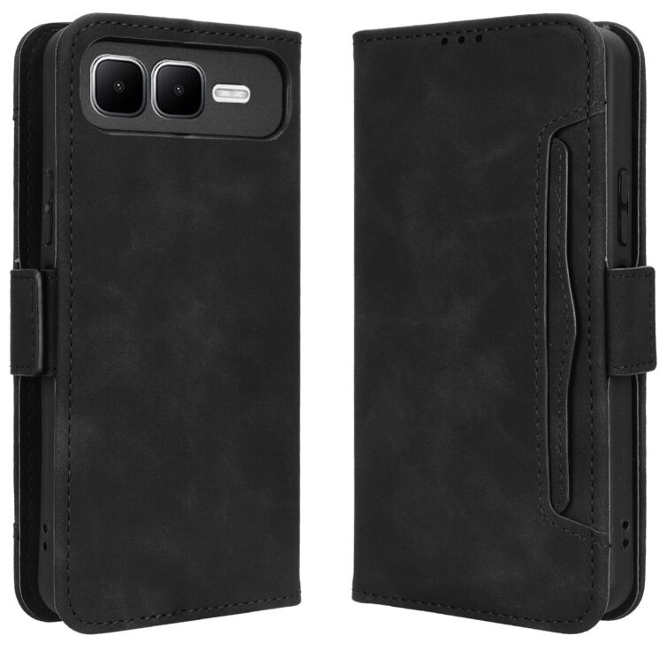 Чохол Deexe Wallet Stand для Infinix Smart 10 Plus - Black: фото 1 з 14