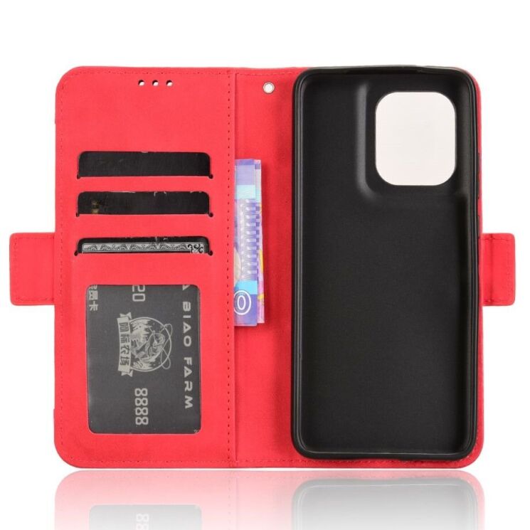 Чехол Deexe Wallet Stand для Motorola Edge 50 Neo - Red: фото 5 из 7