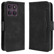 Чохол Deexe Wallet Stand для Motorola Edge 60 Pro - Black: фото 1 з 9