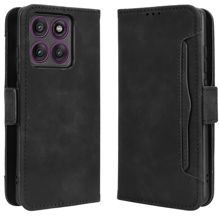 Чехол Deexe Wallet Stand для Motorola Edge 60 Pro - Black: фото 1 из 9