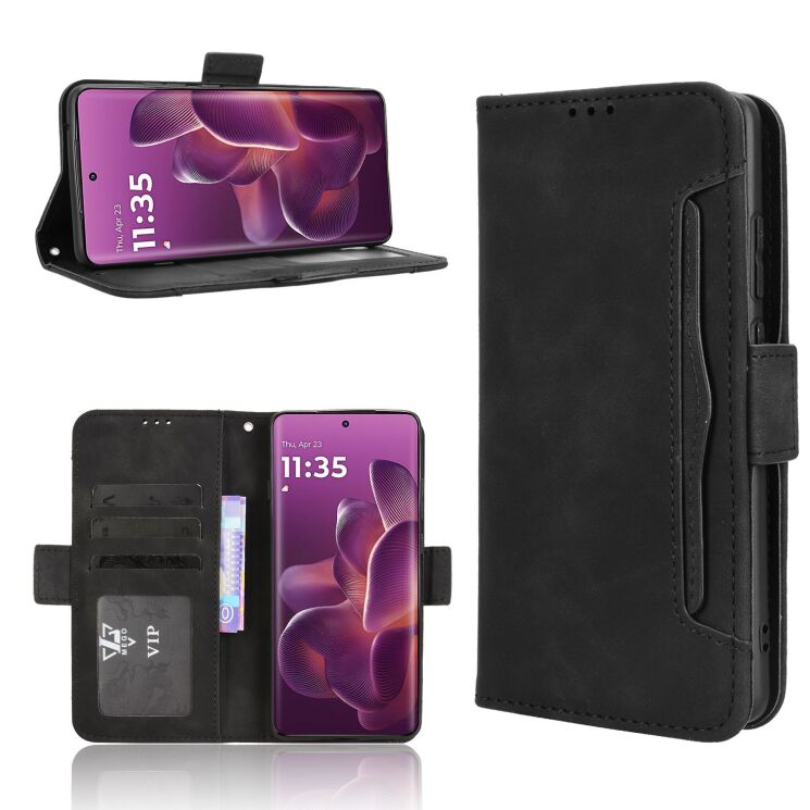 Чехол Deexe Wallet Stand для Motorola Edge 60 Pro - Black: фото 5 из 9