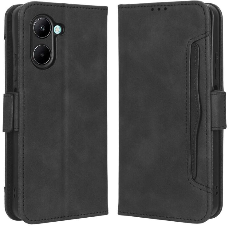 Чехол Deexe Wallet Stand для Realme C33 - Black: фото 1 из 7