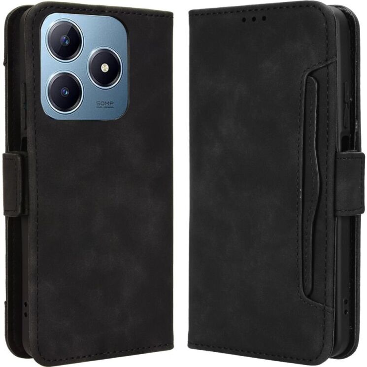 Чехол Deexe Wallet Stand для Realme C63 / C61 / Note 60x - Black: фото 1 из 7