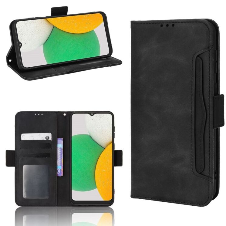 Чехол Deexe Wallet Stand для Samsung Galaxy A03 Core (A032) - Black: фото 1 из 9