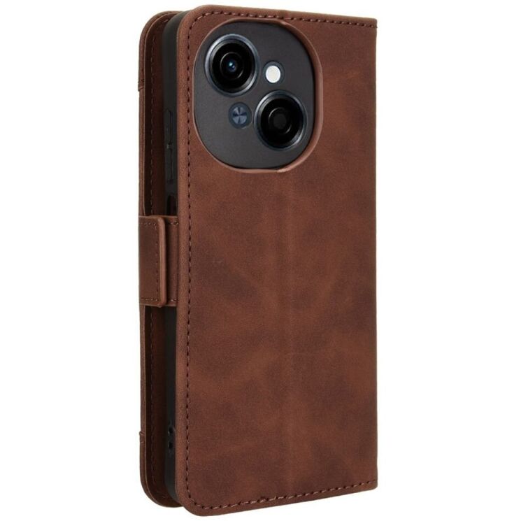 Чехол Deexe Wallet Stand для TECNO Spark Go 1 - Brown: фото 6 из 7