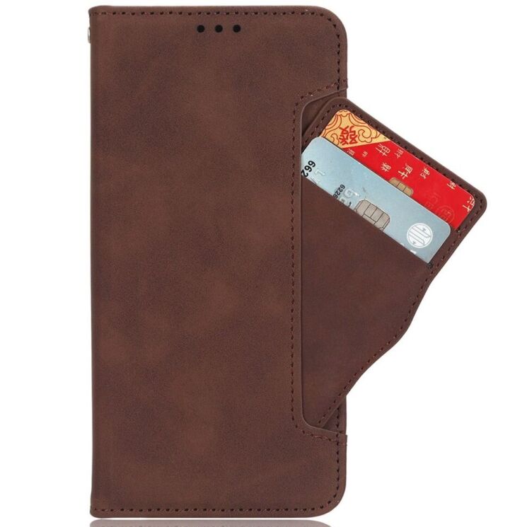 Чехол Deexe Wallet Stand для TECNO Spark Go 1 - Brown: фото 2 из 7