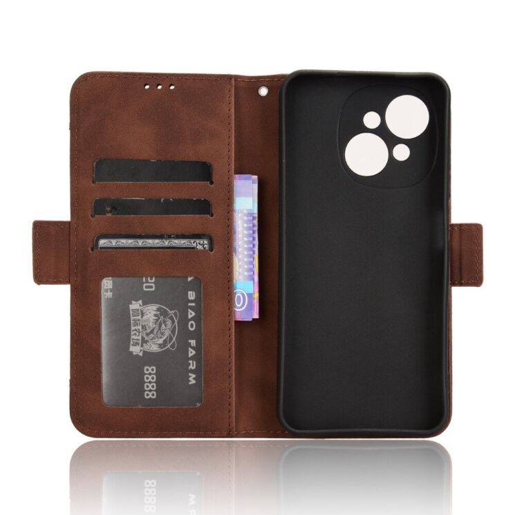 Чехол Deexe Wallet Stand для TECNO Spark Go 1 - Brown: фото 5 из 7