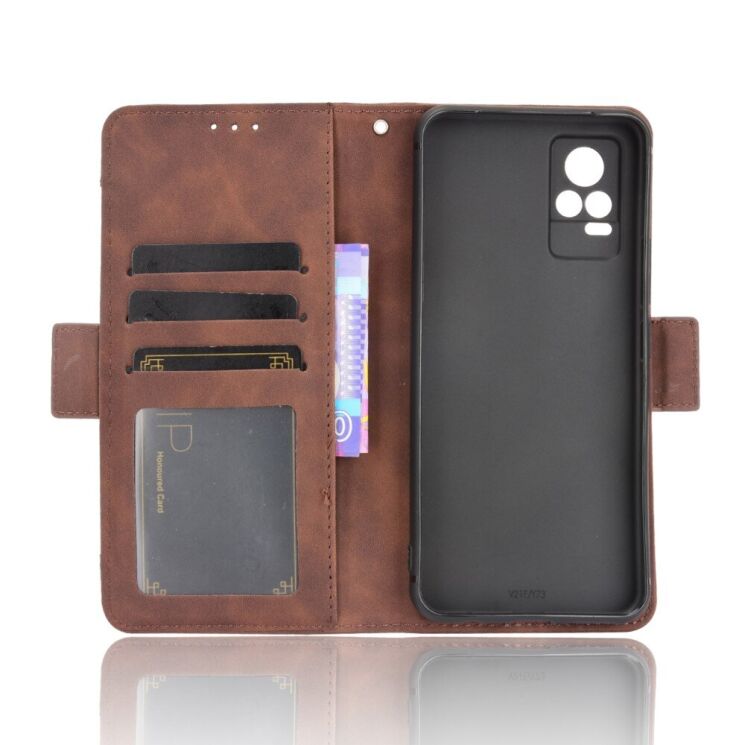 Чехол Deexe Wallet Stand для VIVO V21e - Brown: фото 7 из 13