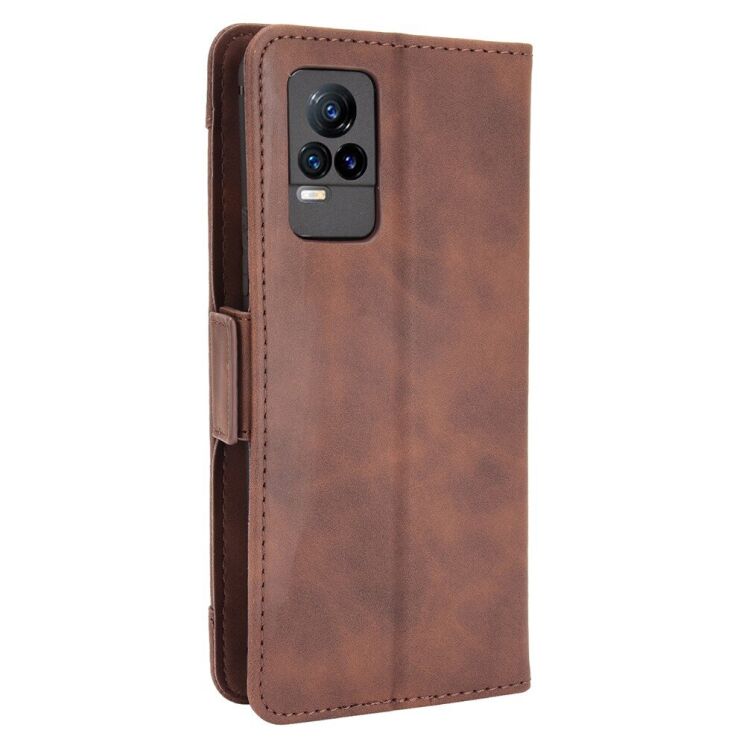 Чехол Deexe Wallet Stand для VIVO V21e - Brown: фото 4 из 13