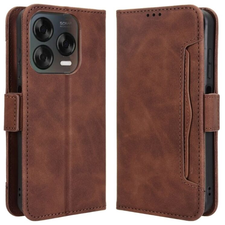 Чехол Deexe Wallet Stand для ZTE Nubia V70 Design - Brown: фото 1 из 7