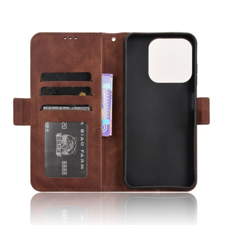 Чехол Deexe Wallet Stand для ZTE Nubia V70 Design - Brown: фото 5 из 7