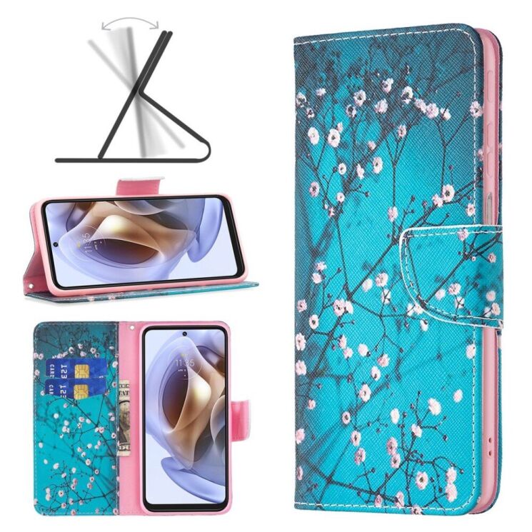 Чохол-книжка Deexe Color Wallet для Motorola Moto G52 / G82 - Plum Blossom: фото 6 з 8