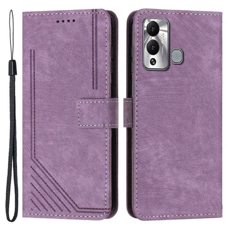Чохол-книжка Deexe Lines Series для Infinix Hot 12 Play - Purple: фото 1 з 12