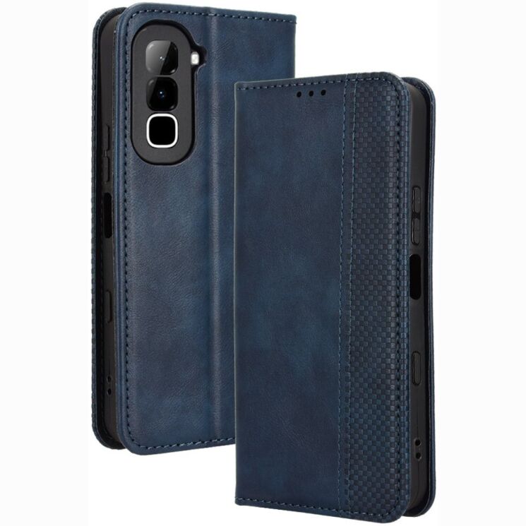 Чохол-книжка Deexe Retro Style для Infinix Hot 70 - Blue: фото 1 з 19