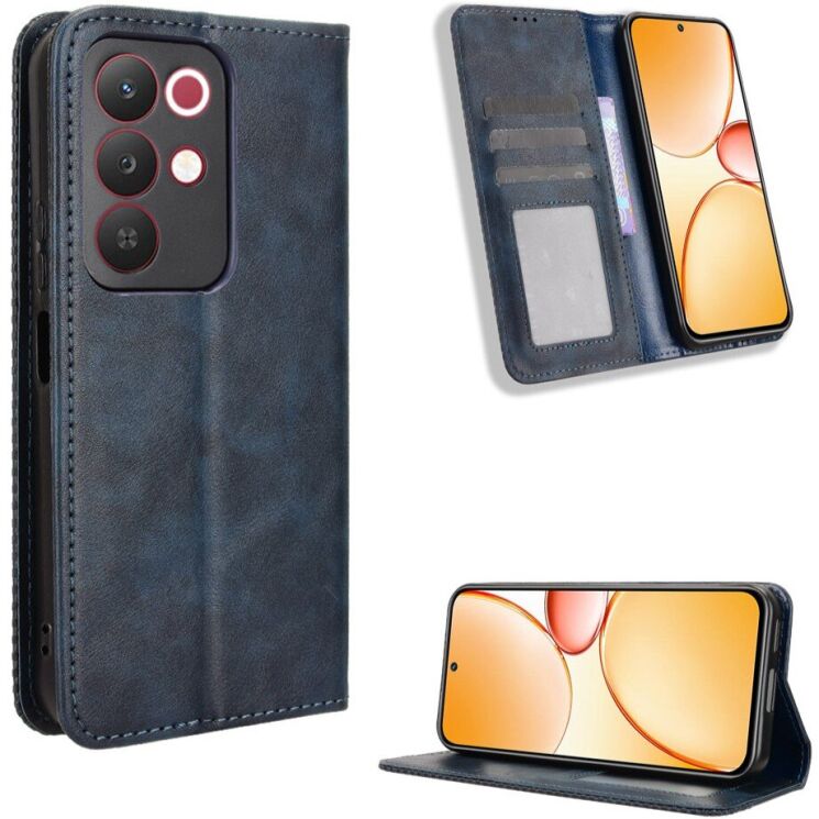 Чехол-книжка Deexe Retro Style для Realme C85 Pro - Blue (403902L) Чехол-книжка Deexe Retro Style для Realme C85 Pro - Blue: фото 2 из 19