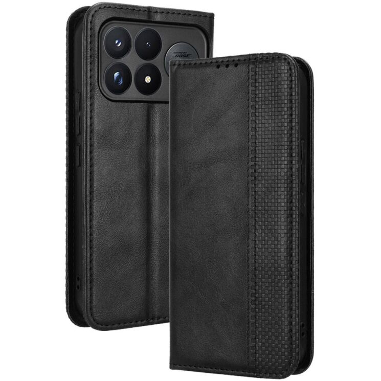 Чехол-книжка Deexe Retro Style для Xiaomi Poco F9 Ultra - Black: фото 1 из 20