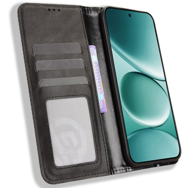 Чехол-книжка Deexe Retro Style для Xiaomi Redmi Note 15 Pro - Black: фото 6 из 19