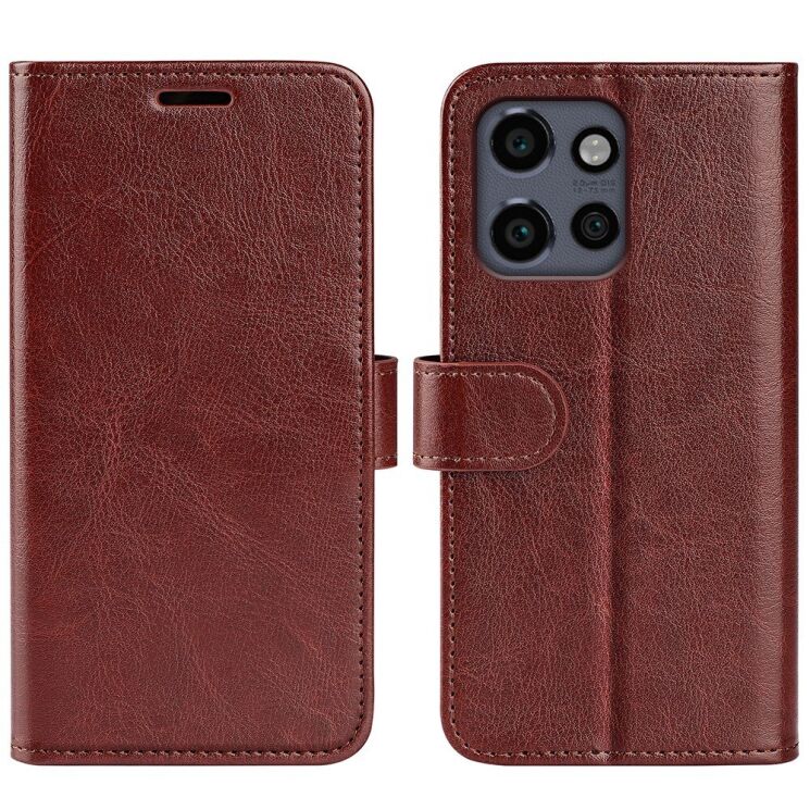 Чохол-книжка Deexe Wallet Style для Motorola Edge 50 Neo - Brown: фото 1 з 10