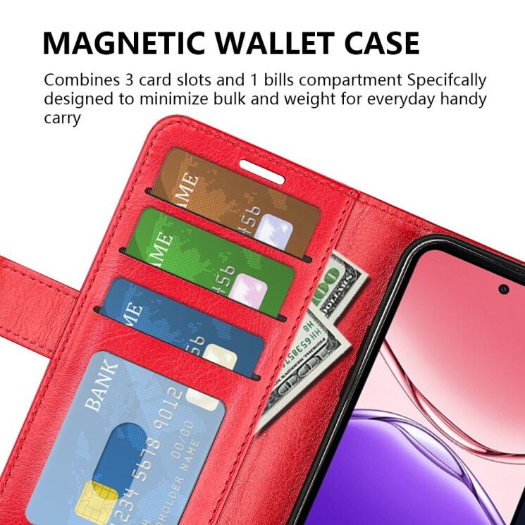 Чехол-книжка Deexe Wallet Style для Oppo A5 Pro (4G/5G) - Red: фото 6 из 9