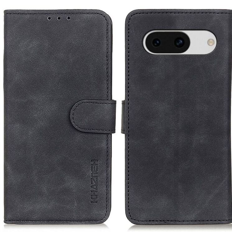 Чехол-книжка KHAZNEH Retro Wallet для Google Pixel 8A - Black: фото 1 из 8