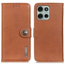 Чехол-книжка KHAZNEH Wallet Cover для Motorola Moto G75 - Brown: фото 1 из 8