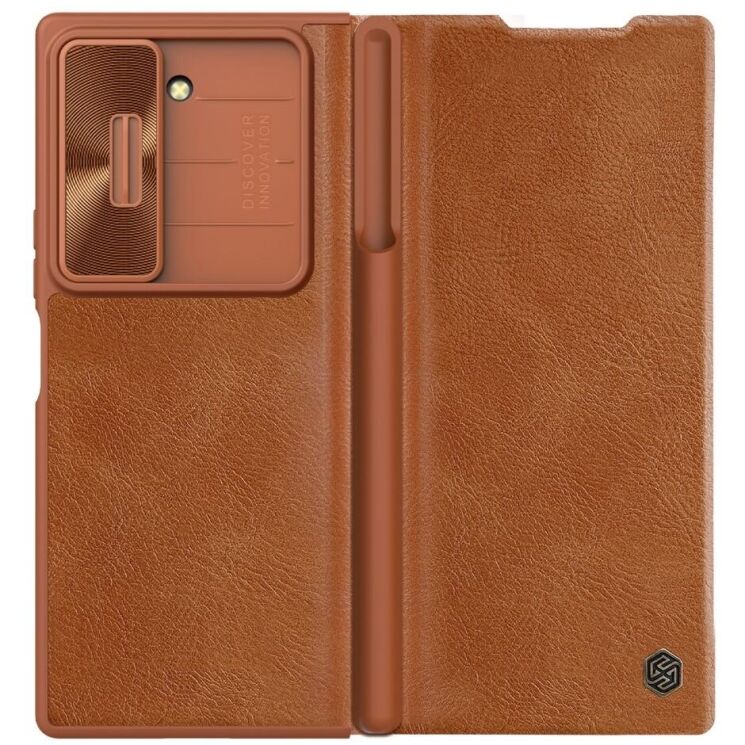 Чехол-книжка NILLKIN Qin Pro (FF) для Samsung Galaxy Fold 6 - Brown: фото 2 из 22