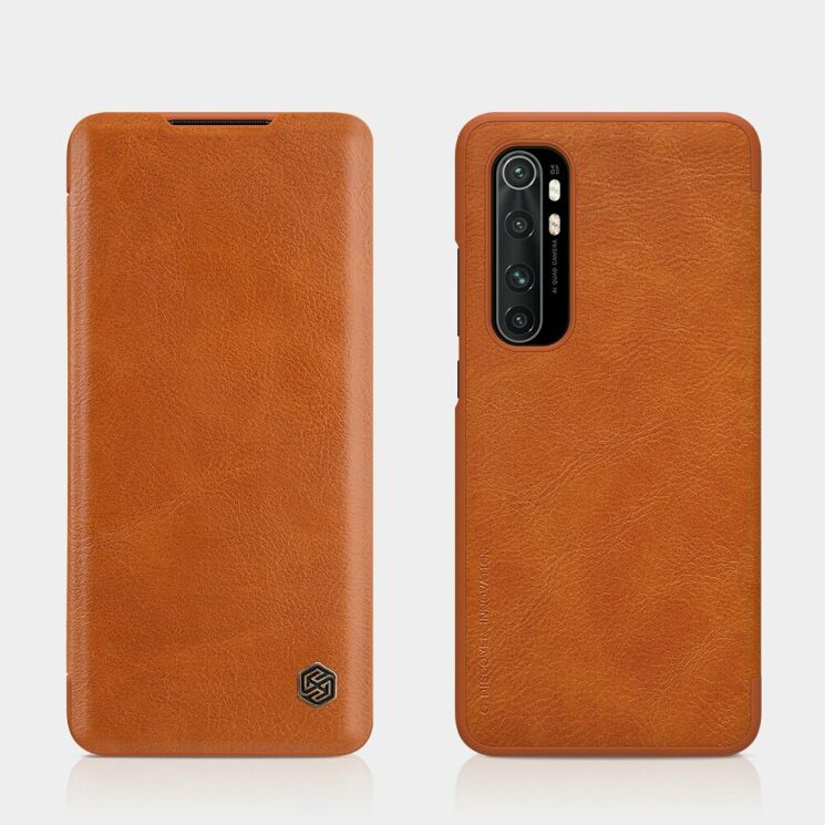 Чехол-книжка NILLKIN Qin Series для Xiaomi Mi Note 10 Lite - Brown: фото 4 из 17