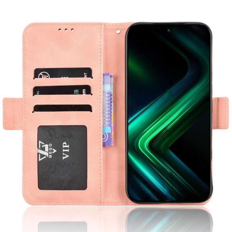 Чехол-книжка с карманами Deexe Wallet Stand для Infinix GT 50 Pro - Pink: фото 5 из 15