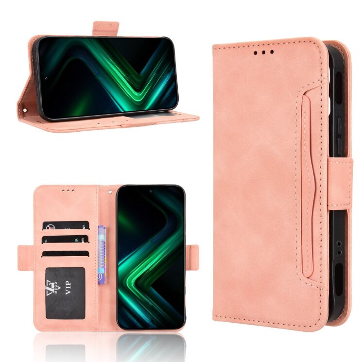 Чехол-книжка с карманами Deexe Wallet Stand для Infinix GT 50 Pro - Pink: фото 8 из 15