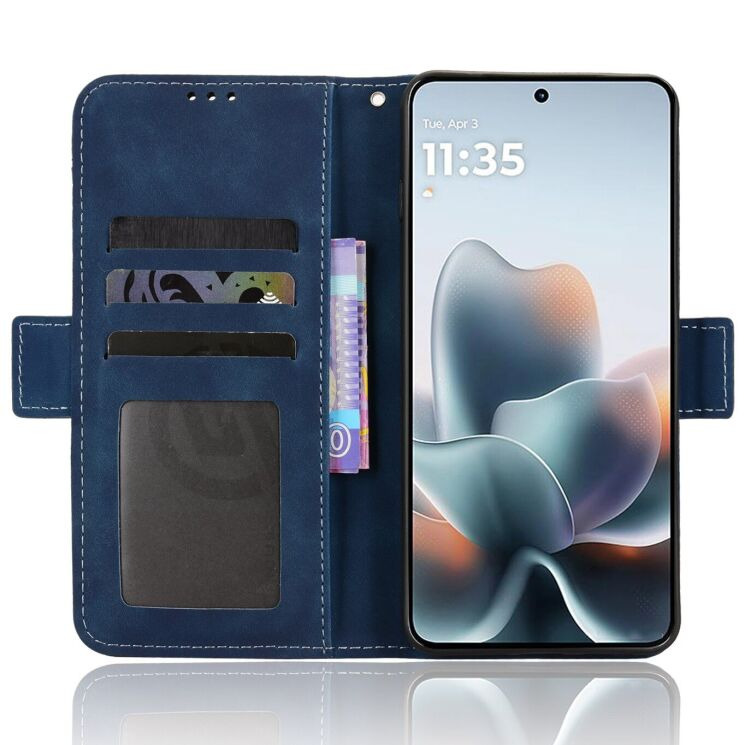 Чехол-книжка с карманами Deexe Wallet Stand для Motorola Edge 70 Max - Blue (435505L) Чехол-книжка с карманами Deexe Wallet Stand для Motorola Edge 70 Max - Blue: фото 4 из 16