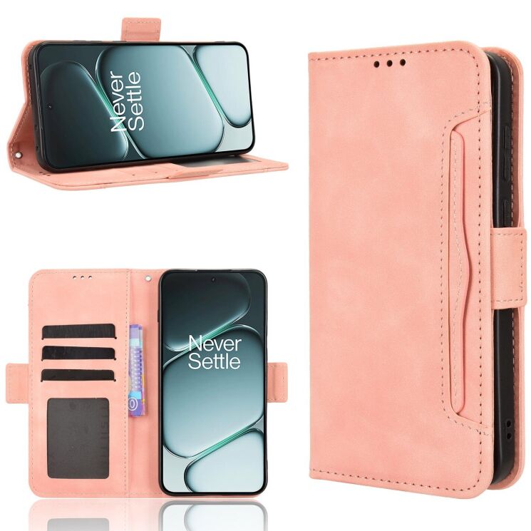 Чехол-книжка с карманами Deexe Wallet Stand для OnePlus 15R / Ace 6 / Ace 6T - Pink: фото 8 из 17
