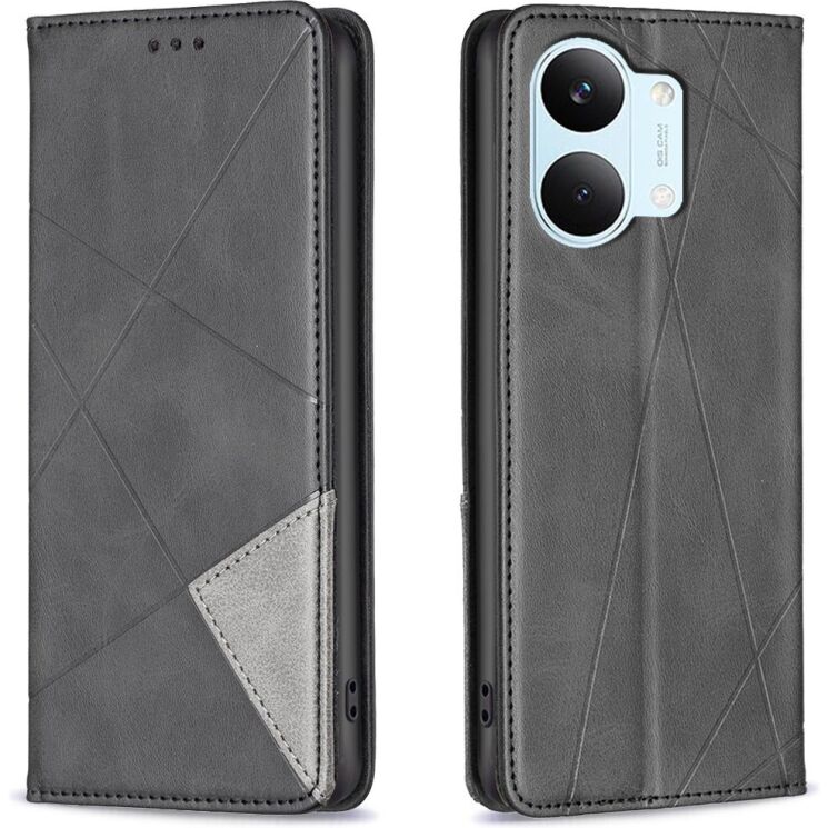 Чехол-книжка с карманами UniCase Geometric Pattern для Xiaomi Poco X8 Pro Max - Black: фото 1 из 11
