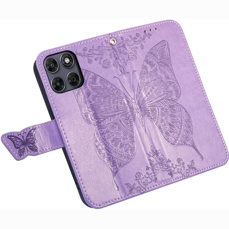 Чохол-книжка з малюнком UniCase Butterfly Pattern для Motorola Edge 70 Fusion - Light Purple: фото 3 з 8