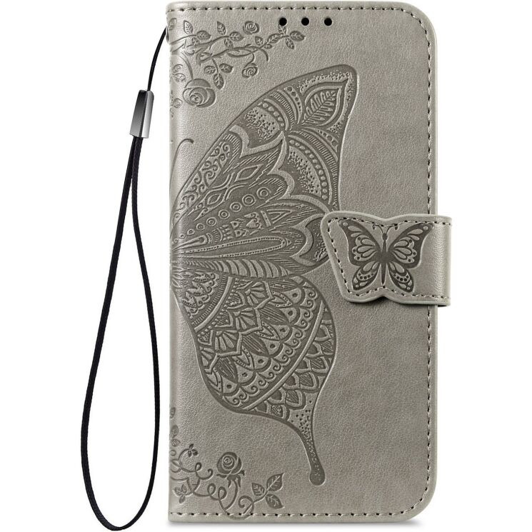 Чехол-книжка с рисунком UniCase Butterfly Pattern для OPPO Reno 16 / 16 Pro - Grey: фото 4 из 14